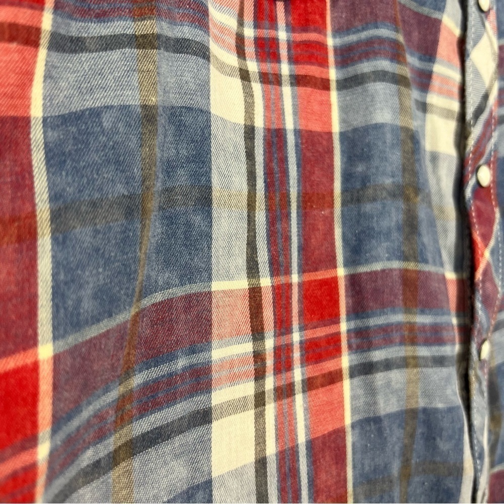 BKE vintage 1967 tailored fit, XXL, plaid pearl snap shirt - Picture 3 of 12